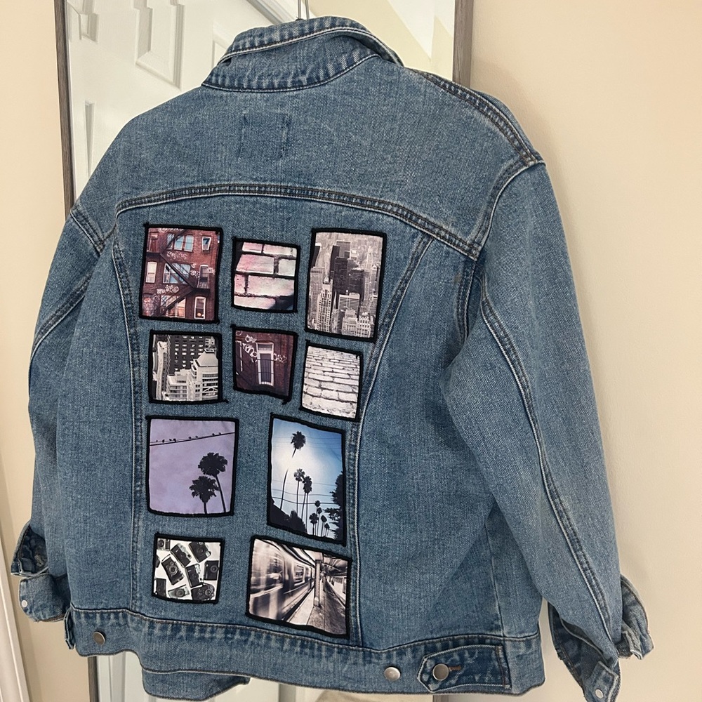 Forever21 Oversized Patchwork Denim Jacket